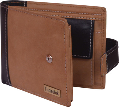 

Hidelink Men Tan Genuine Leather Wallet(9 Card Slots)