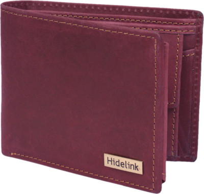 

Hidelink Men Maroon Genuine Leather Wallet(9 Card Slots), Reddish brown