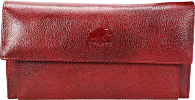 

Kifaaru Women Maroon Genuine Leather Wallet(7 Card Slots)