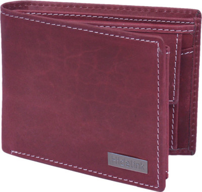 

Hidelink Men Maroon Genuine Leather Wallet(9 Card Slots), Reddish brown
