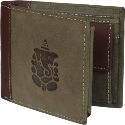 

Hidelink Men Green, Brown Genuine Leather Wallet(9 Card Slots)