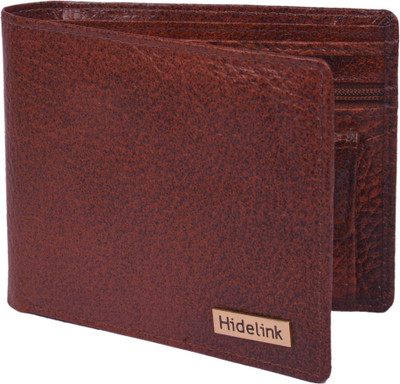 

Hidelink Men Brown Genuine Leather Wallet(9 Card Slots)