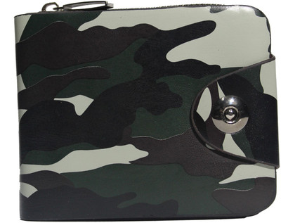 

ForestFox Men Multicolor Genuine Leather Wallet(12 Card Slots), Black;cream;green