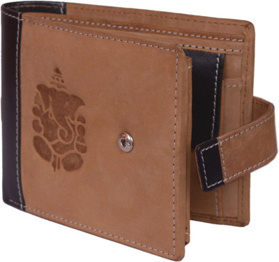 

Hidelink Men Casual, Formal Tan, Blue Genuine Leather Wallet(9 Card Slots)