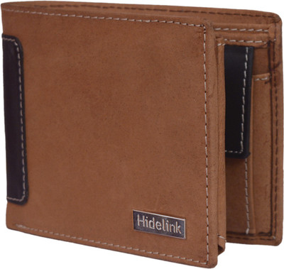 

Hidelink Men Tan Genuine Leather Wallet(9 Card Slots)