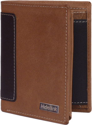 

Hidelink Men Tan Genuine Leather Wallet(9 Card Slots)