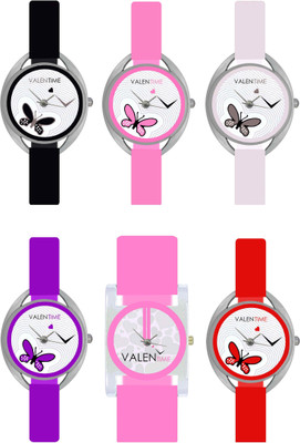View Valentime W07-1-2-3-4-5-8 New Designer Fancy Girls Stylish Beautiful Combo Analog Watch  - For Women Wrist Watches Price Online(Valentime)