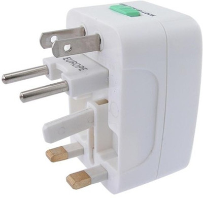 Axxel Universal International Pocket Travel Charger Worldwide Adaptor(White)