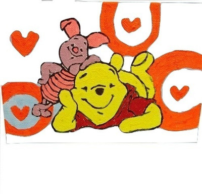 

Funcart Painting kit DIY(do it yourself) withcanvas board, frame stand, brush & paint set-Pooh