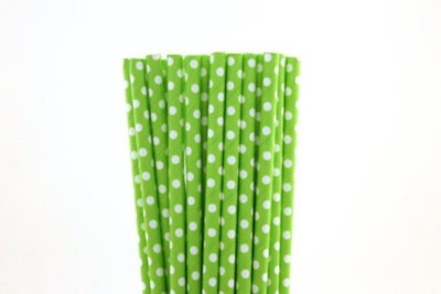 

Funcart Green paper straws with small polka dots ( 25 pcs/pack)