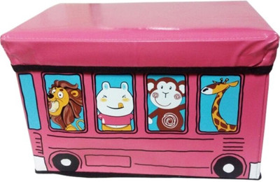 

Funcart Pink Animal theme Kids Storage Box Seat Toy Stool