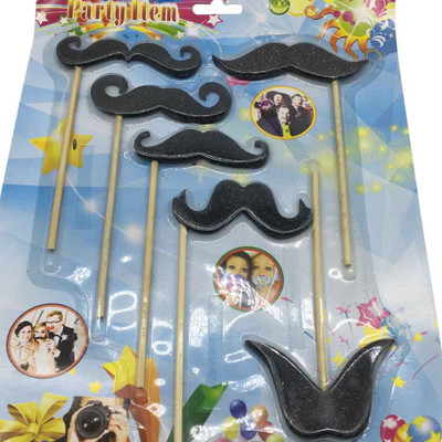 

Funcart Black Glitter Mustache Stick Party Prop (Pack Of 6)