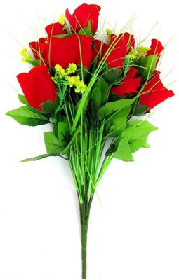 MAURYA Red Rose Artificial Flower(12 inch, Pack of 1)