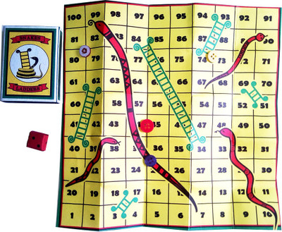 

Fibres Matchbox Snakes And Ladders Board Game