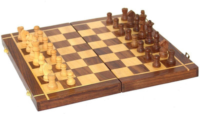 

Craftspoint Wooden Handmade Standard Classic Chess Board Game Foldable(Non-Magnetic) 14x14x1 Inches Board Game