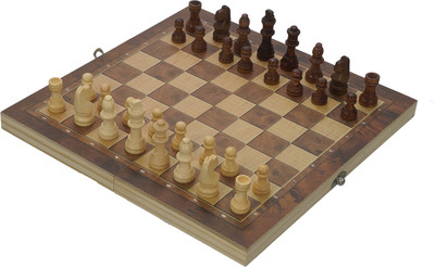 

SSB 11 inch wooden folding 3in1 game,checkeers and backgammon set Board Game