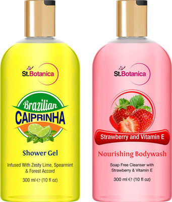 

St.Botanica Brazilian Caiprinha Shower Gel + Strawberry And Vitamin E Nourishing Luxury Body Wash(300 ml)