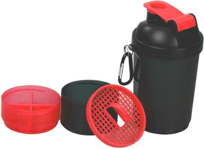 

KING FITNESS Multipurpose Leak-proof Gym Sipper 500 ml Shaker(Pack of 1, Multicolor), Black