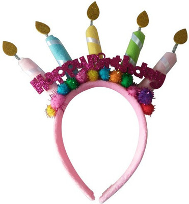 

Funcart Happy birthday Candles pompom headband Candle(Multicolor, Pack of 1)