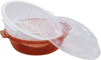 

HOLONG Multipurpose Double Layer Plastic Sieve Drainer Bowl for Storing, Serving, Draining Fruits / Vegetables Strainer(Multicolor Pack of 1)