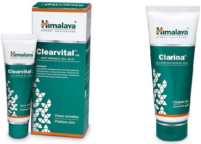 

Himalaya clearvital anti wrinkle gel (30ml) and clarina face wash(Set of 2)