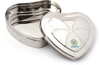 Coconut Heart - 1300 ml Steel Grocery Container(Silver)