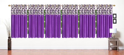 

Stella Creations 154 cm (5 ft) Polyester Window Curtain (Pack Of 6)(Printed, Purple)