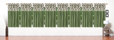 

Stella Creations 154 cm (5 ft) Polyester Window Curtain (Pack Of 8)(Printed, Light Green)