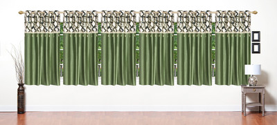 

Stella Creations 154 cm (5 ft) Polyester Window Curtain (Pack Of 6)(Printed, Light Green)