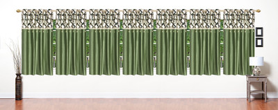 

Stella Creations 152 cm (13 ft) Polyester Window Curtain (Pack Of 7)(Printed, Light Green)