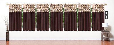 

Stella Creations 154 cm (5 ft) Polyester Window Curtain (Pack Of 7)(Printed, Brown)