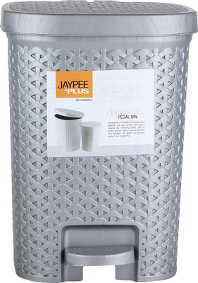 

JAYPEE PLUS Dispose all Square Plastic Dustbin(Silver)