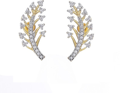 ZENEME Leaf Cubic Zirconia Alloy Cuff Earring Alloy Cuff Earring