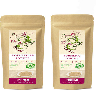 

Pramsh Premium Quality Turmeric & Rose Petals Powder Combo 100 gm Each(200 g)