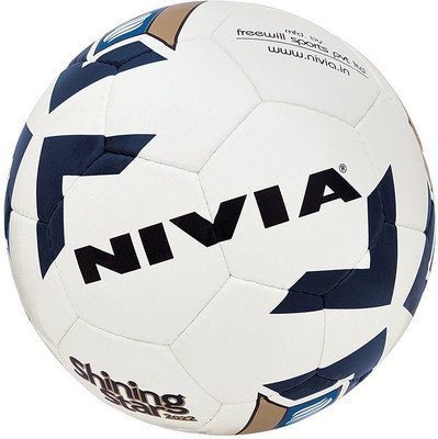

Nivia Shining Star 2022 Football - Size: (Pack of 1, Multicolor, White & blue