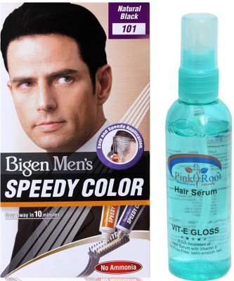 

Bigen MEN's SPEEDY HAIR COLOUR 101 NATURAL BLACK WITH PINK ROOT HAIR SERUM Hair Color(NATURAL BLACK)