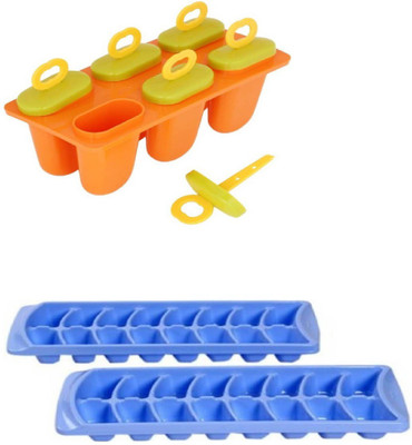 

Manoramaenterprises So sweet 2 IN 1 Multicolor Plastic Ice Cube Tray Set(Pack of 3)
