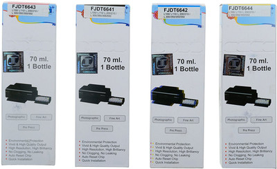 

Alpha Epson L100 / L110 / L200 / L210 / L355 /L300 / L350 / L550 / L310 / L360 / L365 / L455 / L555 / L565 / L1300 Multi Color Ink(Black, Magenta, Cyan, Yellow)