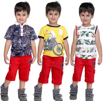 

Bad Boys Boys Casual T-shirt T-shirt, Three Fourth Pant(Multicolor, Navy