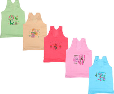 

IndiWeaves Camisole Bodysuit Slip For Girls(Multicolor, Pack of 5, Blue::pink::red::beige::green