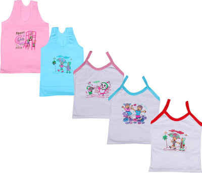 

IndiWeaves Camisole Bodysuit Slip For Girls(Multicolor, Pack of 5, Blue;pink;white