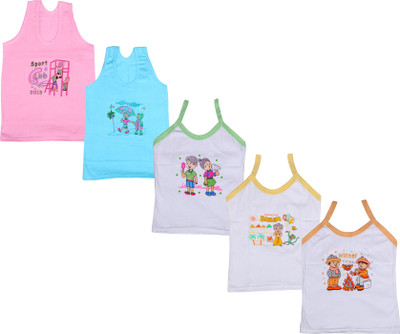 

IndiWeaves Camisole Bodysuit Slip For Girls(Multicolor, Pack of 5, Blue;pink;white