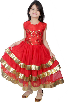 

Tiny Toon Girls Maxi/Full Length Party Dress(Red, Sleeveless
