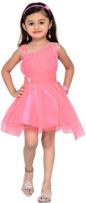 

RTC kids junction Girls Mini/Short Party Dress(Pink, Sleeveless
