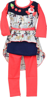 

Kid n Kids Girls Festive & Party Kurti and Legging Set(Multicolor Pack of 1, Multicolour