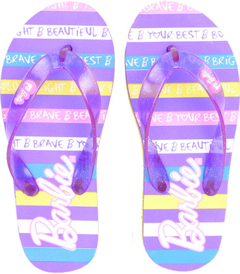 

Barbie Girls Slip On Slipper Flip Flop(Purple, Purple/pink