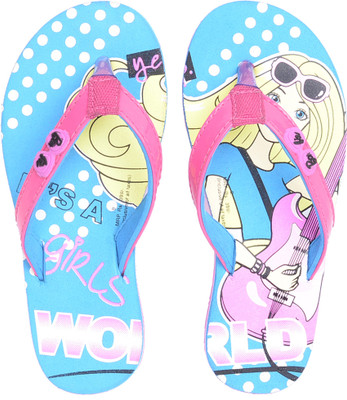 

Barbie Girls Slip On Slipper Flip Flop(Light Green, Sea green/pink
