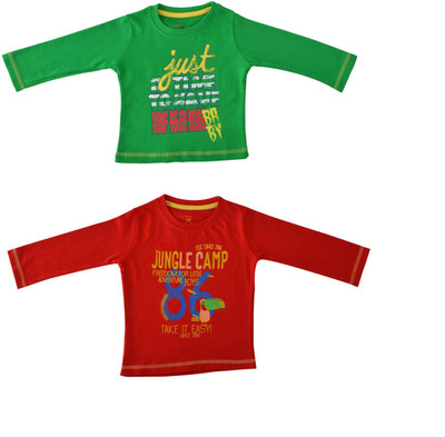 

Indirang Boys Printed Cotton T Shirt(Multicolor, Pack of 2