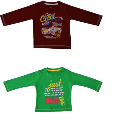 

Indirang Boys Printed Cotton T Shirt(Multicolor, Pack of 2