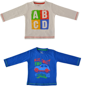 

Indirang Boys Printed Cotton T Shirt(Multicolor, Pack of 2